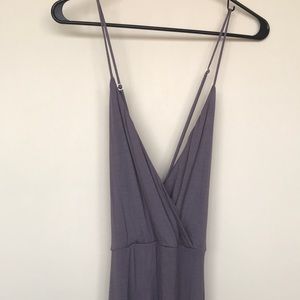 Purple maxi slit on left side. Beautiful open back